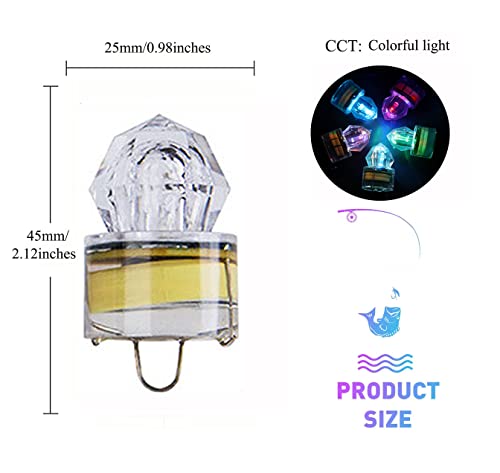 Edearkar Led Fishing Light Underwater 10-Pack Deep Drop Lights Waterproof Diamond Tubular Underwater Colorful Fishing Lure Light Attractants For Tuna Swordfish #TOP1