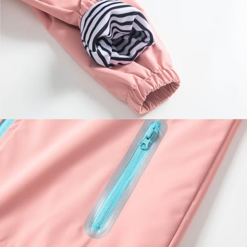 Image of Boys Rain Jacket with Detachable Hood Lightweight Raincoats for Kids