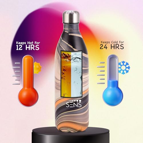 Image of SENS Hydra Pearl Stainless Steel 1000ml Bottle Hot or Cold up to 24 Hours | Leak Proof, BPA Free, Eco-Friendly | Travel | Office | Home | Nebula