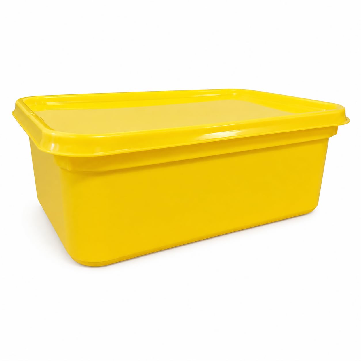 CateringBase Ltd 2 Litre Rectangular Yellow Ice Cream Container/Food Storage Container (Pack of 5)