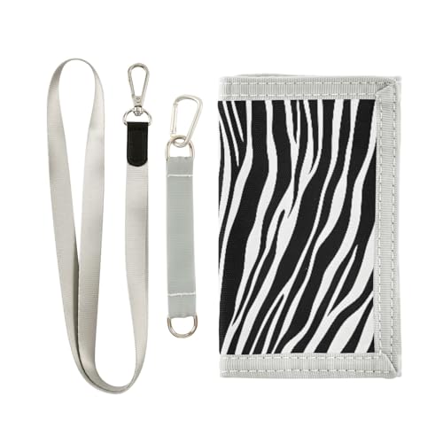 ALAZA Kids Wallets for Boys Girls Toddler Trifold Wallet Children Small White Black Zebra-stripe with Zipper Coin Pocket