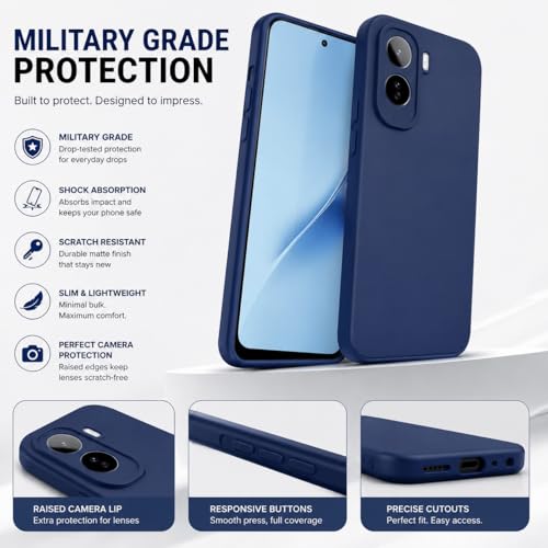 Image of FIRST MART Matte Silicone Back Cover for Vivo T5 Pro - Blue