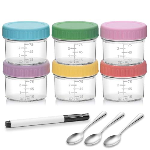 Accguan 6 Pack Glass Baby Food Storage...