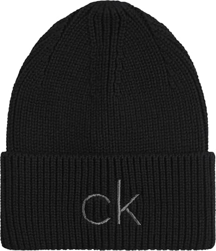 Calvin Klein Damen Strickmütze Re-Lock Wintermütze, Schwarz (Ck Black),...