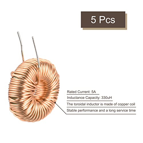 MECCANIXITY Toroid Inductance Copper Coil Magnetic Inductor 330uH 5A for DIY Circuit Board Pack of 5 - Thumbnail 3
