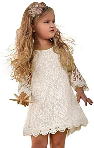 Cutiego Flower Girl Dress Rustic Flower Girl Dress (3T, White)