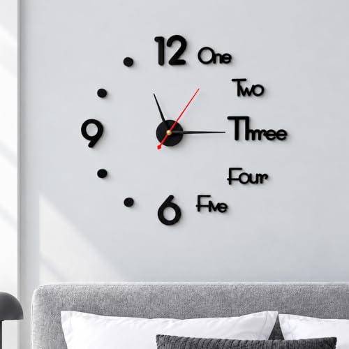 Image of Sehaz Artworks DIY Borderless Silent Wall Clock for Bed Room - 30 X 30 Cm