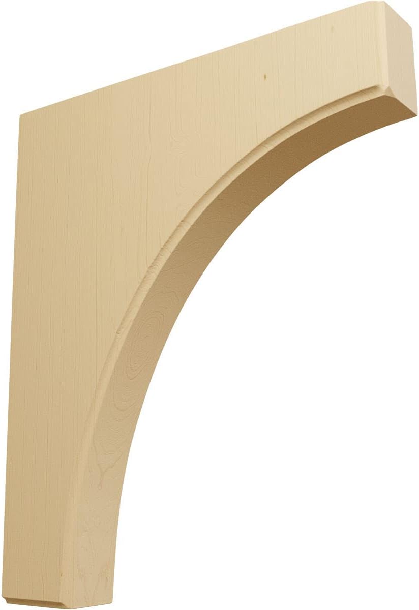 Lowest Price Ekena Millwork BKTW02X10X12CVAL-CASE-6 Clarksville Wood Brackets, 1 3/4"W x 10"D x 12"H (6-Pack), Alder