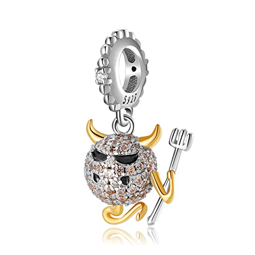 Image of Little Devil Charm Devil Charm Halloween Series Charm 925 Sterling Silver Beads Fit for DIY Charm Bracelet & Necklace