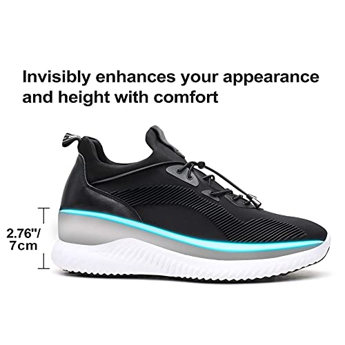 Image of CHAMARIPA Men's Invisible Height Increasing Elevator Shoes - Lace up Light-Weight Casual Height Increase Sneakers - 1.97-2.76 Inches Taller