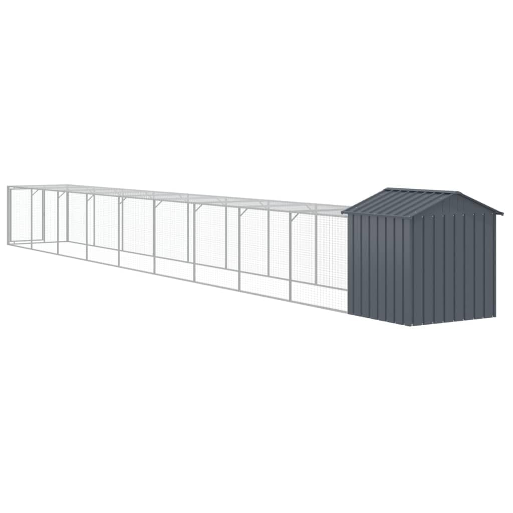 Jaula para pollos con caño antracita 117 x 1017 x 123 cm acero galvanizado jaula para gallinas pequeños animales gallinas conejos gansos palomas y codornices