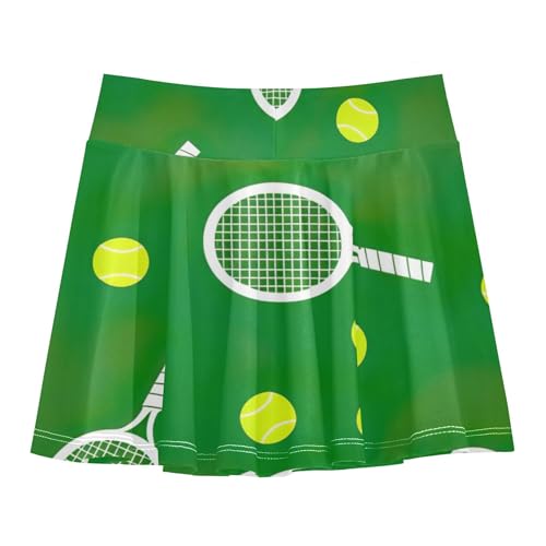 Tennis Balls Green Athletic Shorts for Girls Skorts Kids Tennis Skirts Cool Pink School Skirt 3t2
