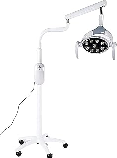 Luz de examen oral quirúrgico LED Lámpara sin sombras Lámpara de luz dental móvil portátil Lámpara de examen LED de 28 W Lámpara sin sombras Tipo de pie con lente de 9 LED It's so kind of you