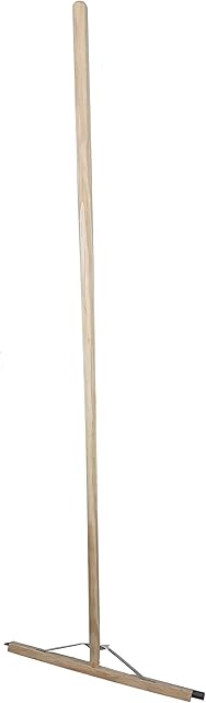 Easy Shopping® 60cm Wide Rubber Floor Squeegee Wiper Wooden Handle for Cleaning Wet Dry Floors Rooms Kitchen Bathroom Homes Office Garden Mop