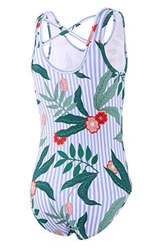 Image of Girls One Piece Swimsuits Hawaiian Ruffle Swimwear Beach Bathing Suit