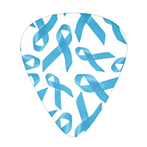Blue Ribbons Prostate Cancer Awareness Plettri per chitarra da 12 pezzi, include calibri sottili, medi e pesanti 3 misure per chitarra elettrica Plettri acustici