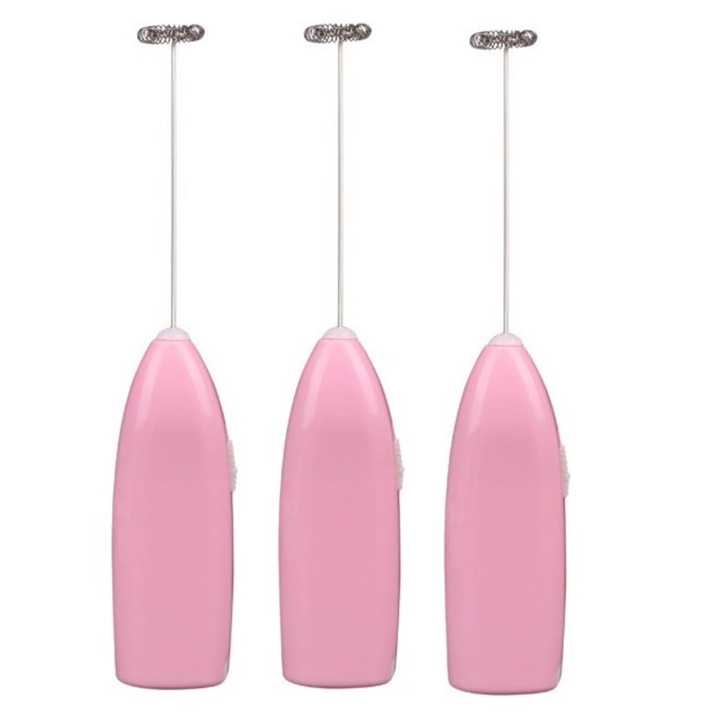 Vjsujehgy Fully Automatic Agitator Coffee Stirring Rod of Milk Bubbler Electric Egg Beater Mini Eggbeater Cream Beater Pink