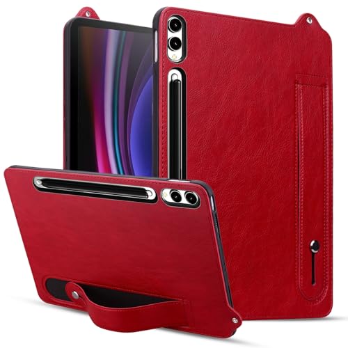 Étui Tablette Samsung Galaxy Tab S9 Plus en cuir rouge antichoc