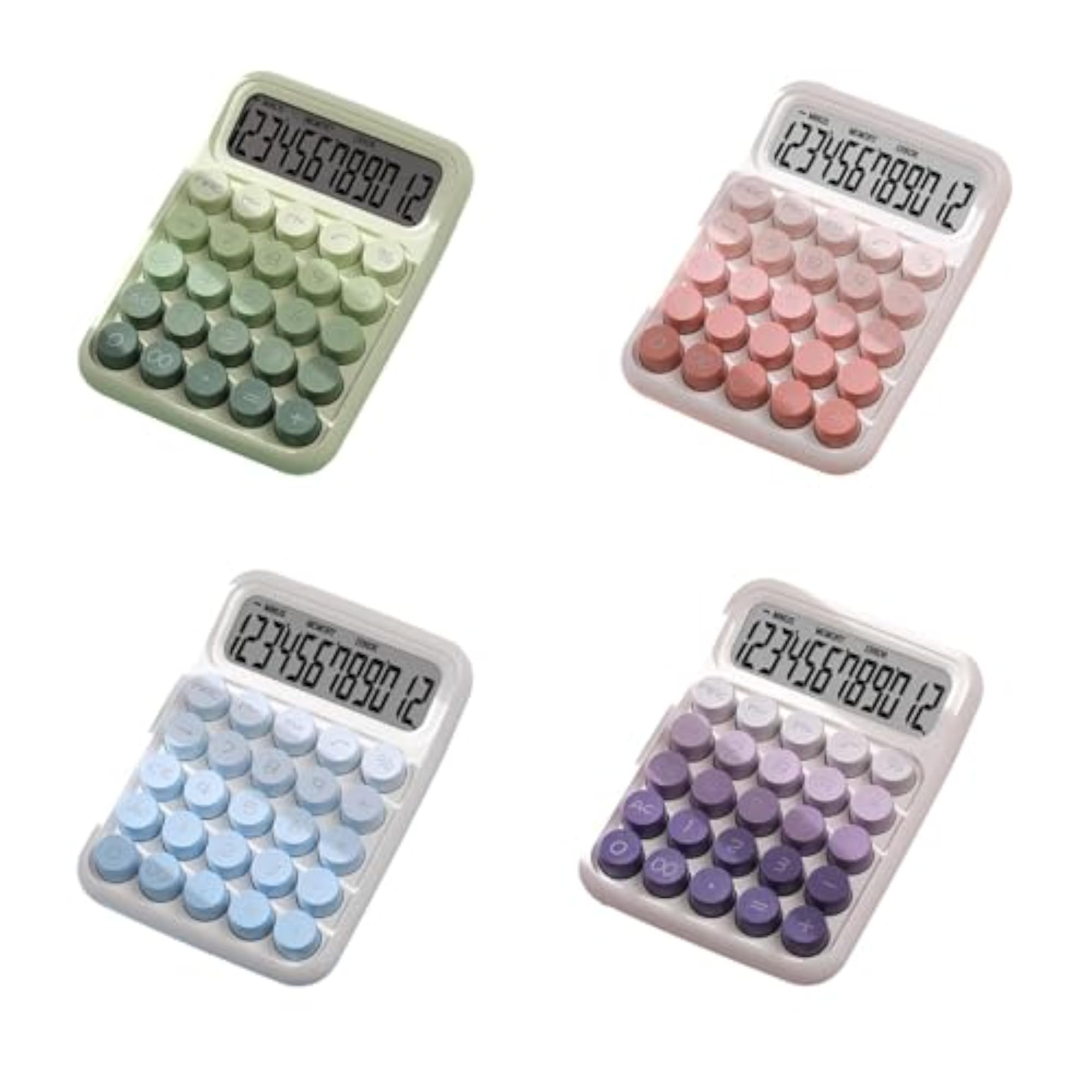 Mechanical Switch Calculator Handheld for Basic Numerical Calculation Sturdy Gradient Green