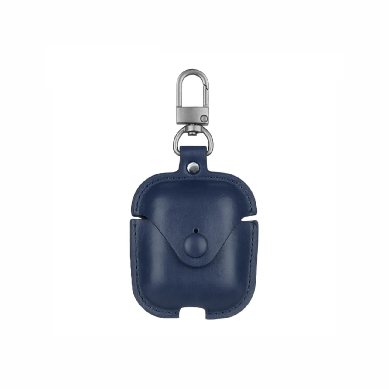 Airpods Leather Case Cover For Apple Airpods 2 Case Protective Case With Hook For Airpods 2nd Generation Case (Blue)