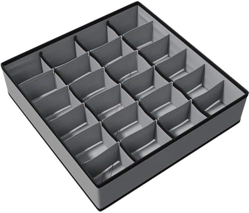 Organizador de Gaveta com 24 Divisórias, Caixa Dobrável para Meia...
