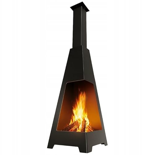 Caminetto da giardino KRATKI PYLOS – moderno camino da patio in acciaio – camino da esterno per giardino e patio