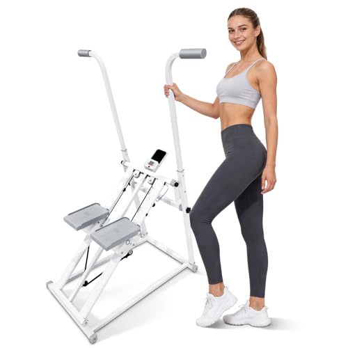 Foldable Stair Stepper Machine with Handles - Adjustable Stepper for