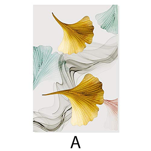 Tableau feuilles or rose pour salon élégant et décoration murale triptyque - 2