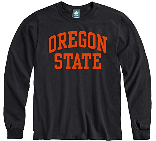Ivysport Oregon State University OSU Beavers Long Sleeve Adult Unisex T-Shirt, Classic, Black