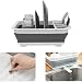 Yicare Égouttoir à vaisselle pliable avec égouttoir pour évier, nettoyage facile, organiseur de vaisselle, plateau de rangement pour cuisine, camping-car, caravane, remorque de voyage free size gris