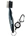 Voplop Golf Brush and Club Groove Cleaner - Easily Attaches to Golf Bag - Deep Clean Iron Grooves - Cleaning Club Face - Bag Clip & Retractable Extension Cord Black