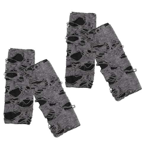 Holibanna 3sets Fingerless Gloves Punk Style Black for Halloween Costume Party Comfortable Cotton Polyester 2pairs*3