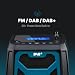 UEME 5W Rugged DAB/DAB+ FM Cordless Work Site Radio, Bluetooth, USB Rechargeable, Blue/Black