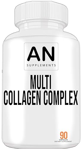 AHOLIC NUTRITION Multi Collagen Complex Capsules - Type I, II, III, V, & X - Collagen Protein Blend for Hair, Skin, Nails & Joints - Collagen Pills for Men & Women - 90 Collagen Capsules -  Premium Collagen Complex