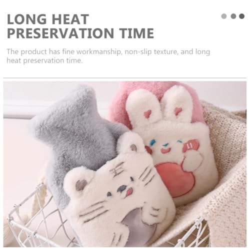 Bolsa de agua caliente de felpa rosa con dibujos animados, el regalo ideal de invierno 3