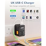 Acer 45W GaN Universal Travel Plug Adapter - International Power Adapter with 3 USB C & 1 USB A, Worldwide Power Outlet Travel Essentials for USA to European UK AUS Ireland, Type C/G/I/A, Black - Image 2