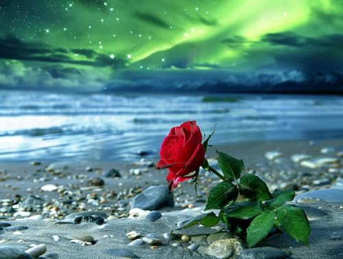 Diamond Painting Roses par la mer pour sublimer votre salon avec une décoration murale 5D