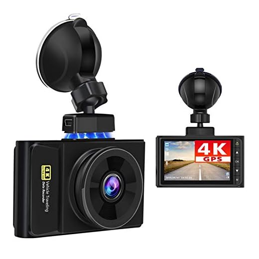 AWESAFE 4K GPS Cámara de Coche Dashcam con Full HD 170 Ángulo, Cámara para Coche con Soporte Magnético con G-Sensor, Detección de Movimiento, Grabación en Bucle y Visión Nocturna