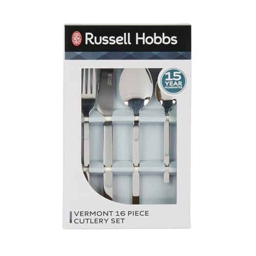 Russell Hobbs Vermont 16 Piece Cutlery Set - 18/0 Stainless Steel Tableware for 4 Place Settings, Dishwasher Safe, Includes Forks, Knives, Teaspoons and Table Spoons, 15 Year Guarantee - Image 11