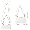 GWAWG PU-Leder-Umhängetasche für Damen, Clutch-Handtaschen mit Kette, Schultertasche für Damen, kleine Umhängetasche mit Reißverschluss, weiß, 26 x 7 x 15 cm #3