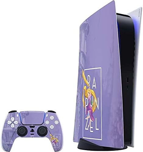 Skinit Decal Gaming Skin Compatible with PS5 Digital Edition Bundle - Officially Licensed Disney Princess Rapunzel and Pascal Design