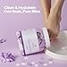 BPrettier Pedicure Soap Flowers Foot Soak Petals Sheet for Softens Dead Skin Moisturizing Relaxing Spa Feet Birthday Pedi Nail Party (Lavender)