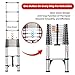DEZEX Telescoping Ladder 16.5 FT,Aluminum Lightweight Extension Ladder with 2 Triangle Stabilizers and 2 Detachable Hooks,Safety Lock Slow Down Design Collapsible Telescopic Ladder for Home Outdoor
