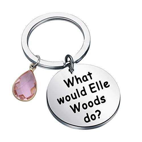 CENWA What Would Elle Woods Do Keychain - Law Student Gift - Steel Color - Women-Law Interested
