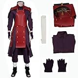 ETEBAS Uchiha Madara Cosplay,Sasuke Uchiha Cosplay Adult Cool Red Armour Halloween Unisex