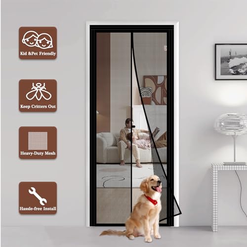Yotache Adjustable Magnetic Screen Door Fit Doors Size Width 29" - 33" Height 79" - 81", Reinforced Fiberglass Mesh with Full Frame Hook&Loop Strip by yotache - Image 7