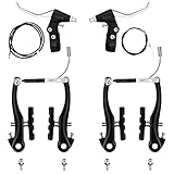 Was Wirst du Bekommen: 2er Fahrrad V-Brake Kit mit 4 Stück V Bremsbelag, 2 Sätze Bolzenschrauben, 2 Stück Bremsseil mit 2 Kabelenden Crimps.