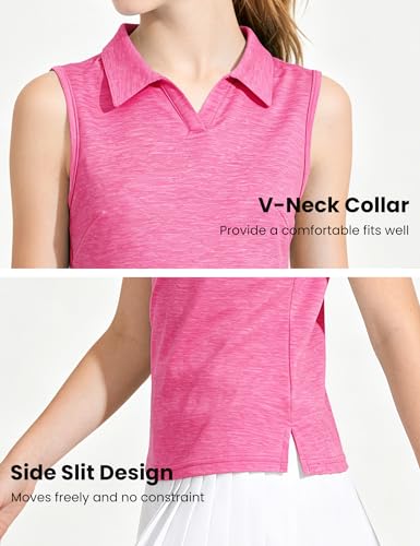 Image of Auranso Girls Polo Shirts Sleeveless Golf Tennis Quick Dry T-Shirts Tops