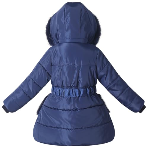 Girls Winter Jacket Coat with Fur Hood Size 4-10 Warm Fleece Lined Puffer Outwear2