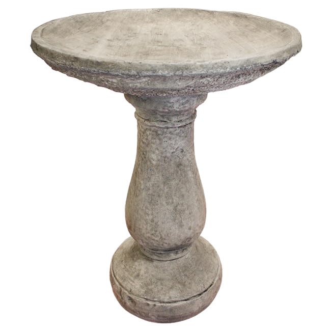 Solid Rock Stoneworks Oval 2 Piece Birdbath- 24' Tall- PreAged